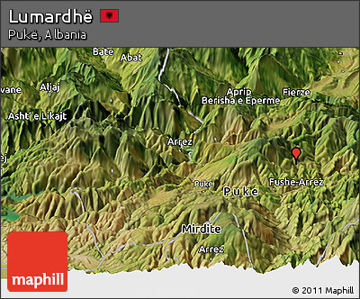 Satellite Panoramic Map of Lumardhë