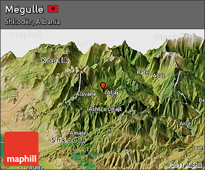 Satellite Panoramic Map of Mëgullë