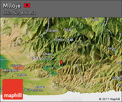 Satellite Panoramic Map of Mllojë