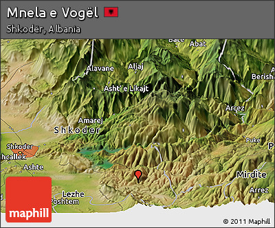 Satellite Panoramic Map of Mnela E Vogël
