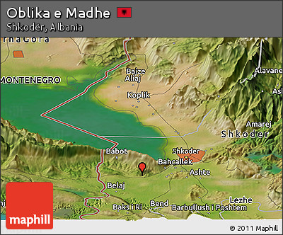 Satellite Panoramic Map of Oblika E Madhe