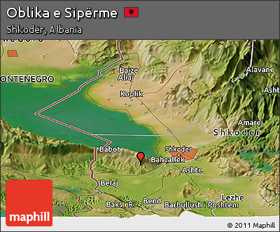 Satellite Panoramic Map of Oblika E Sipërme