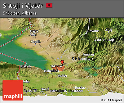 Satellite Panoramic Map of Shtoji I Vjetër