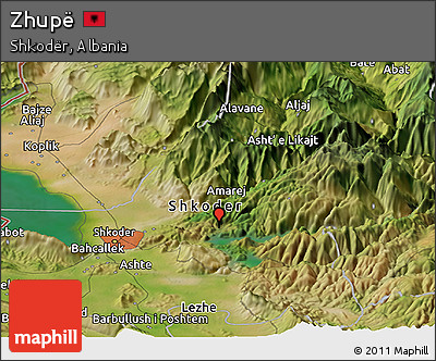 Satellite Panoramic Map of Zhupë