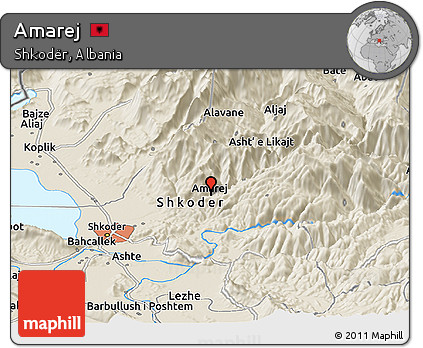 Shaded Relief Panoramic Map of Amarej
