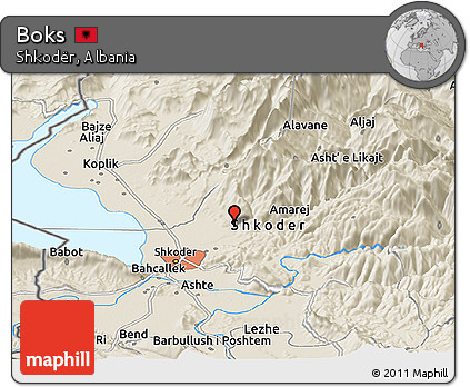 Shaded Relief Panoramic Map of Boks