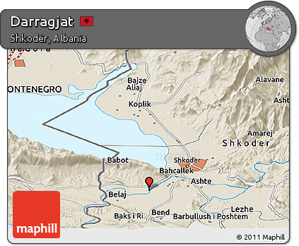 Shaded Relief Panoramic Map of Darragjat