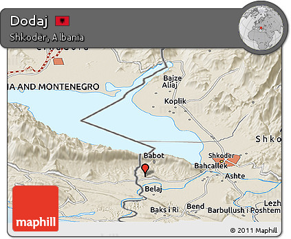 Shaded Relief Panoramic Map of Dodaj