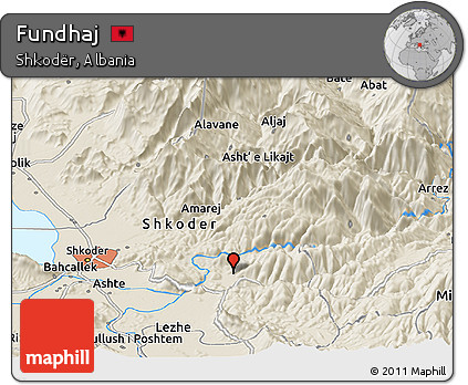Shaded Relief Panoramic Map of Fundhaj