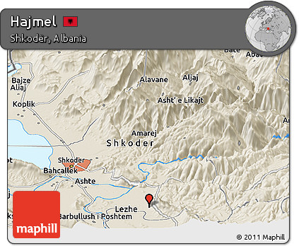 Shaded Relief Panoramic Map of Hajmel
