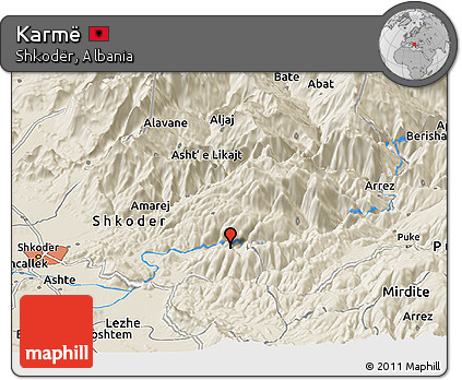 Shaded Relief Panoramic Map of Karmë
