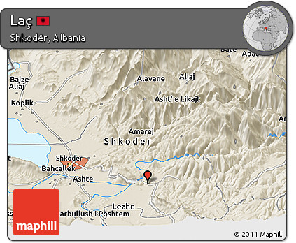 Shaded Relief Panoramic Map of Laç