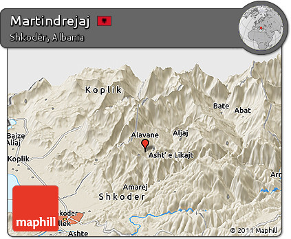 Shaded Relief Panoramic Map of Martindrejaj