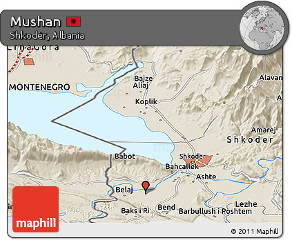 Shaded Relief Panoramic Map of Mushan