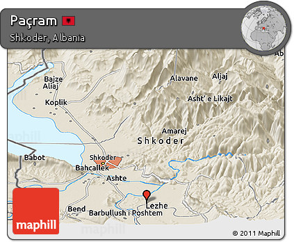 Shaded Relief Panoramic Map of Paçram