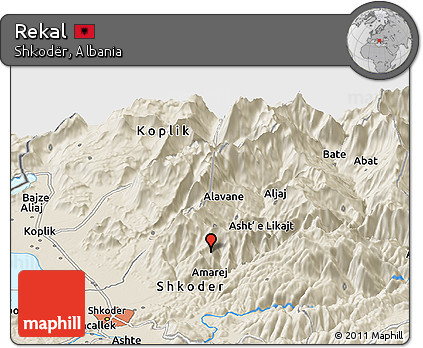 Shaded Relief Panoramic Map of Rekal