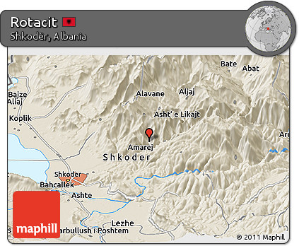 Shaded Relief Panoramic Map of Rotacit