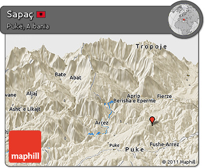 Shaded Relief Panoramic Map of Sapaç