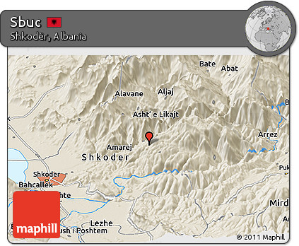 Shaded Relief Panoramic Map of Sbuc