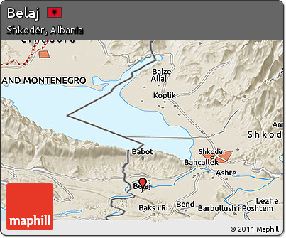 Shaded Relief Panoramic Map of Belaj