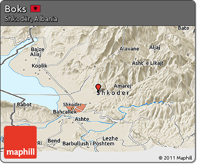 Shaded Relief Panoramic Map of Boks