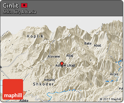 Shaded Relief Panoramic Map of Cinlit