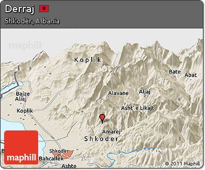 Shaded Relief Panoramic Map of Derraj