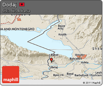 Shaded Relief Panoramic Map of Dodaj