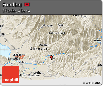 Shaded Relief Panoramic Map of Fundhaj