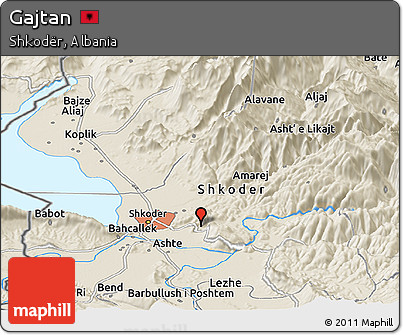 Shaded Relief Panoramic Map of Gajtan