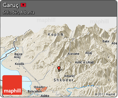 Shaded Relief Panoramic Map of Garuç