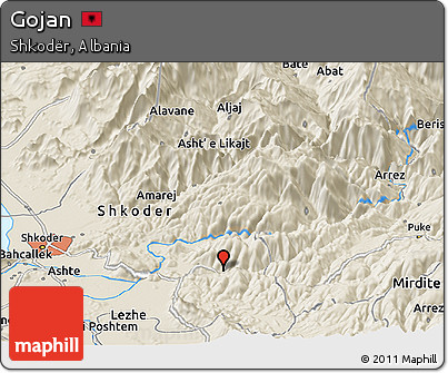Shaded Relief Panoramic Map of Gojan