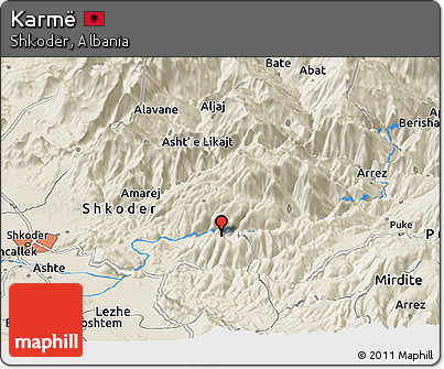 Shaded Relief Panoramic Map of Karmë