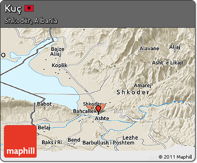 Shaded Relief Panoramic Map of Kuç