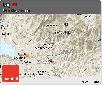 Shaded Relief Panoramic Map of Laç
