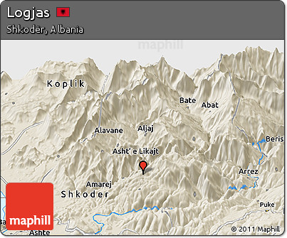 Shaded Relief Panoramic Map of Logjas