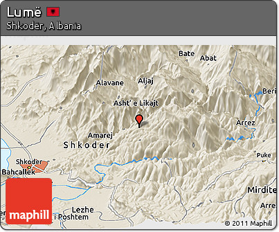 Shaded Relief Panoramic Map of Lumë