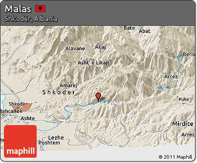 Shaded Relief Panoramic Map of Malas