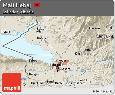 Shaded Relief Panoramic Map of Mali Hebaj