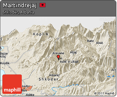 Shaded Relief Panoramic Map of Martindrejaj