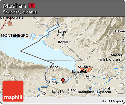 Shaded Relief Panoramic Map of Mushan