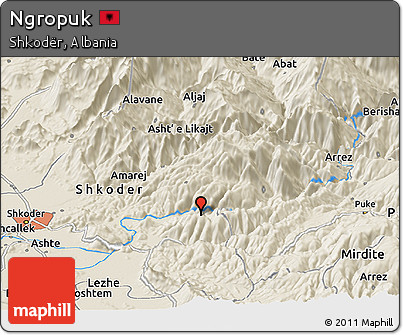 Shaded Relief Panoramic Map of Ngropuk