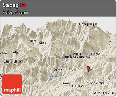 Shaded Relief Panoramic Map of Sapaç