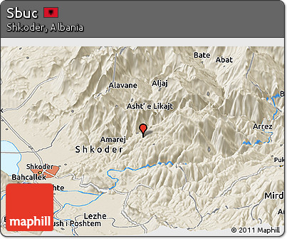 Shaded Relief Panoramic Map of Sbuc