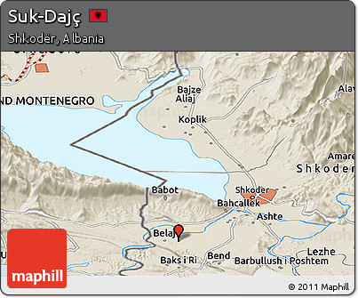 Shaded Relief Panoramic Map of Suk-Dajç
