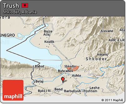 Shaded Relief Panoramic Map of Trush