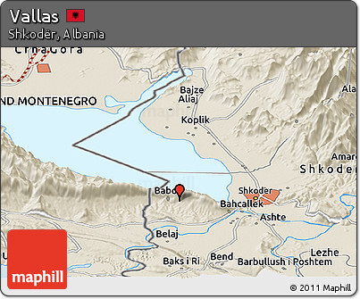 Shaded Relief Panoramic Map of Vallas