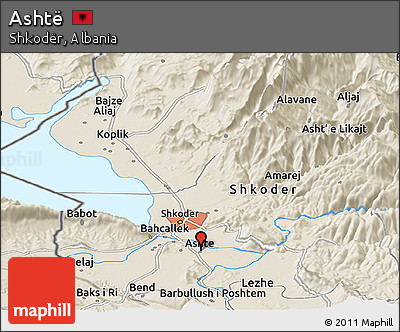 Shaded Relief Panoramic Map of Ashtë