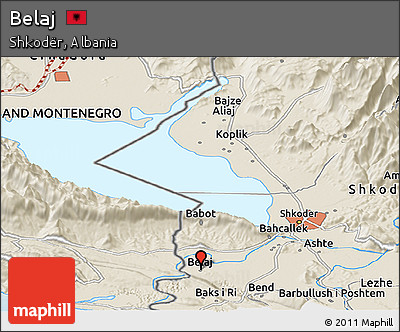 Shaded Relief Panoramic Map of Belaj