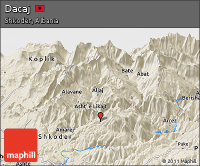 Shaded Relief Panoramic Map of Dacaj